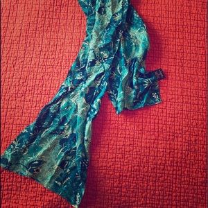 Artsy Blue Watercolor Silk Scarf